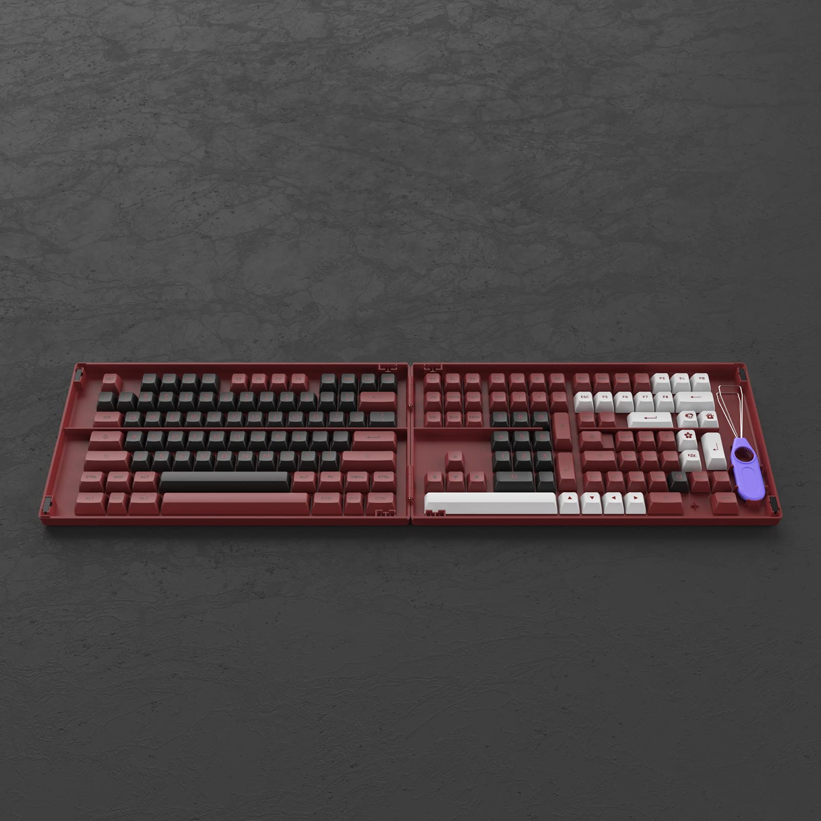 AKKO ASA Profile キーキャップ BRED ブラック&レッド Akko Bred 158-Key ASA Profile PBT Double-Shot Keycap Set for
