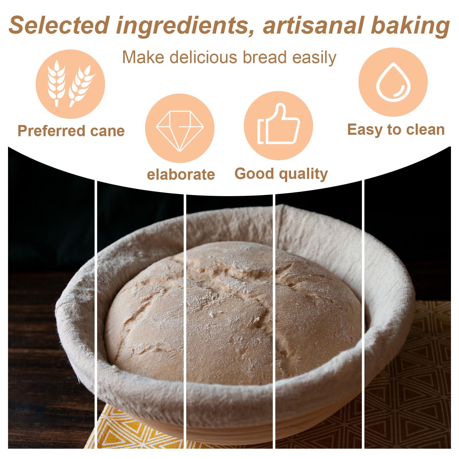 Sauerteig-Starter-Set mit Gärkorb und Backwerkzeugen, professionelles Sauerteig-Brot-Backzubehör, 14-teilig