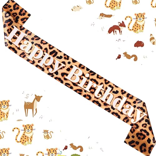Miniatura 1 de Guepardo de leopardo feliz cumpleaños, banda de leopardo, fiesta de cumpleaños, guepardo, decoración de fiesta de cumpleaños, suministros de