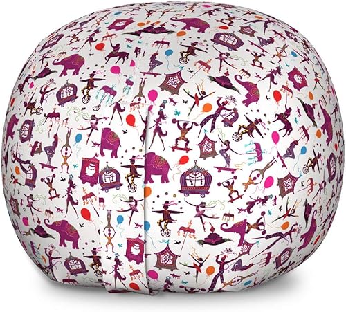 Miniatura 196 de Lunarable Silla de almacenamiento para adolescentes, coloridos patines de estilo retro, para actividades juveniles, para niñas y niños, divertido