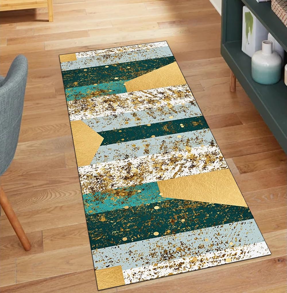 Alfombra de cocina transitable verde lavable ideal para pasillos largos