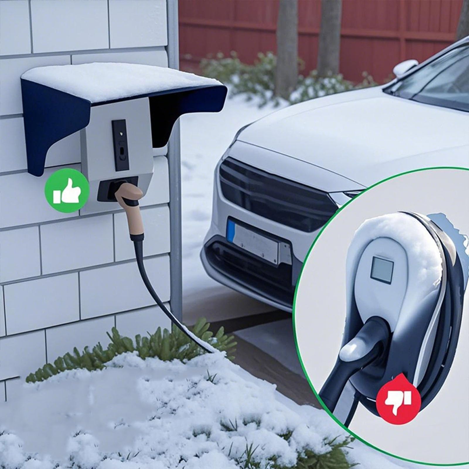 Elektrofahrzeug-Ladestation Schutzdach, Universal EV Ladegerät Steckdose Schutz, Wetterfeste Ladepfosten Shield, Zugangskontrollabdeckung