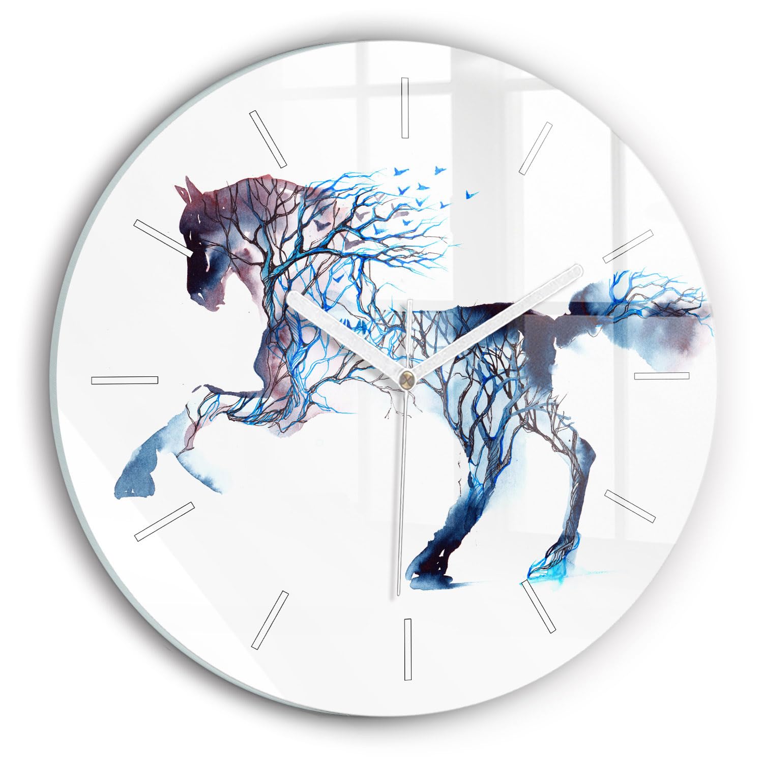 Horloge en verre Wallfluent pour sublimer le salon avec un décor moderne d'animal