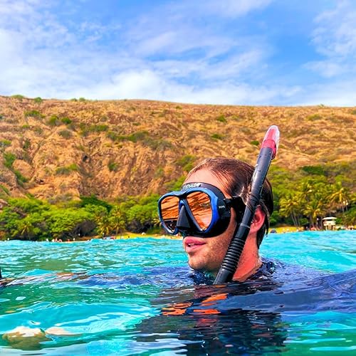 Miniatura 7 de Máscara de marea - Máscara avanzada de buceo antivaho para buceo, esnórquel, buceo libre y natación. Lente de vidrio templado gran angular - La