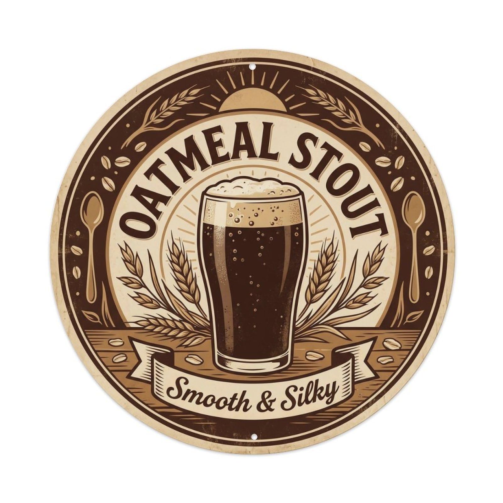 Oatmeal Stout Beer Tavern Culture Classic Strong Brew Metal Tin Sign