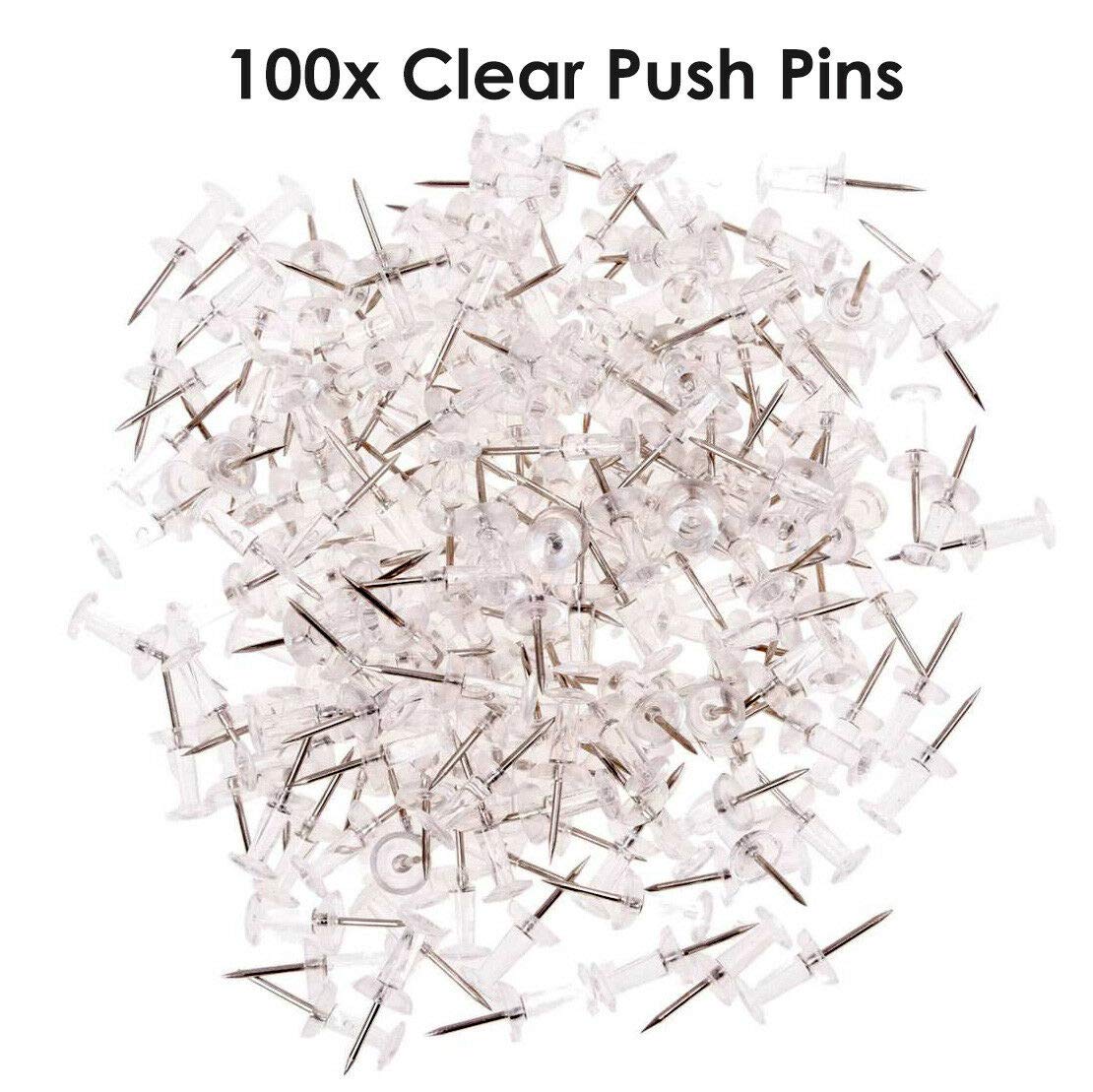 Lot De 100 Punaises Powertool Têtes Plastique Pointes Acier - Noir 10x10mm Pour Tableau Liège