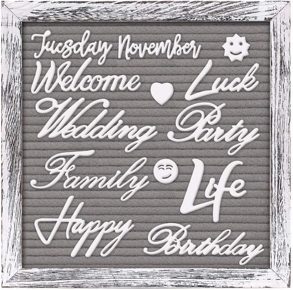 One-Day Sale: Up to 70% Off Double Sided Rustic Felt Letter Board with 10x10in Vintage Wood Frame,750 Precut Letters,Months & Days & Script Cursive Words,Farmhouse Message Board Shabby Wall Decor Buy 1 get 1 Double Sided Rustic Felt Letter Board with 10x10in Vintage Wood Frame,750 Precut Letters,Months & Days & Script Cursive Words,Farmhouse Message Board Shabby Wall Decor