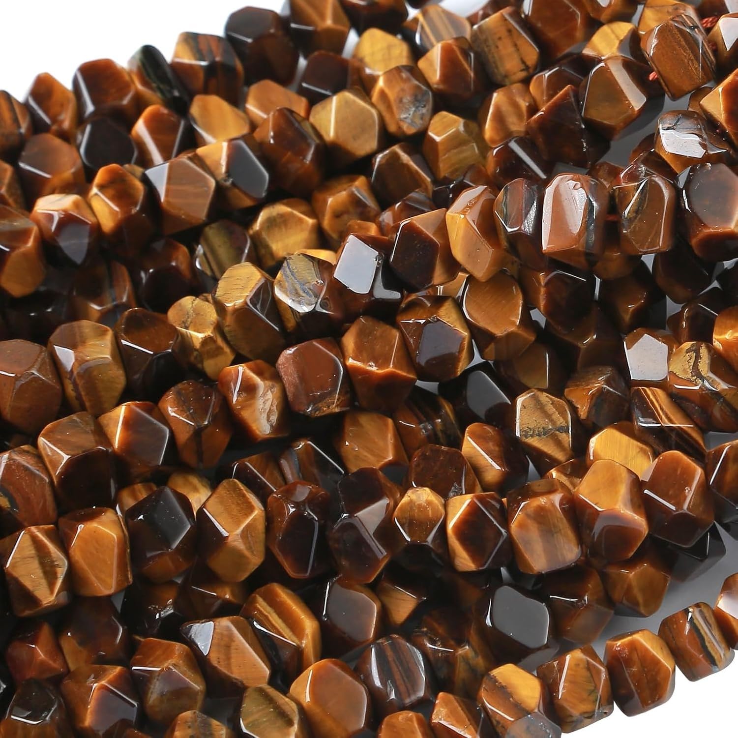 Naturalne koraliki z prehnitu 15 cali 6x11mm kryształowe pacjorki do wyrobu biżuterii, Żółte Oczko Tygryse, 6x11mm 15In