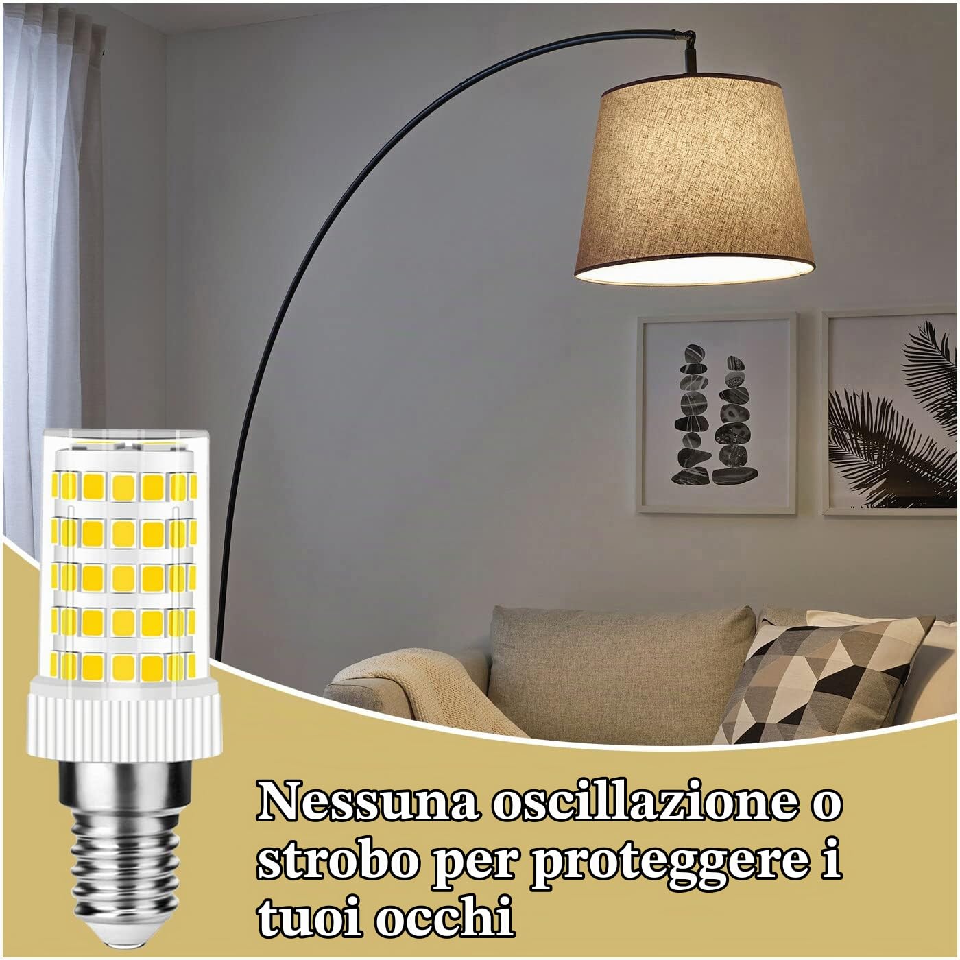 RANBOO E14 LED 10W equivalenti a 80W, Bianco Freddo 6000K 800LM, AC 220-240V, 360 Gradi Angolo del Fascio, Mini Ceramica Lampadina, Non-Dimmerabile, No Sfarfallio, 10 Pezzi