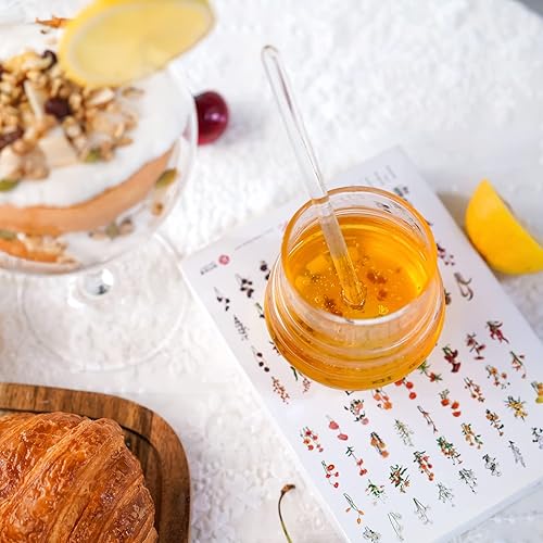 Miniatura 7 de Ivolador - Tarro de miel de vidrio, dispensador de miel, dispensador de jarabe, tarro de miel con tapa y recipiente de almacenamiento de vidrio para