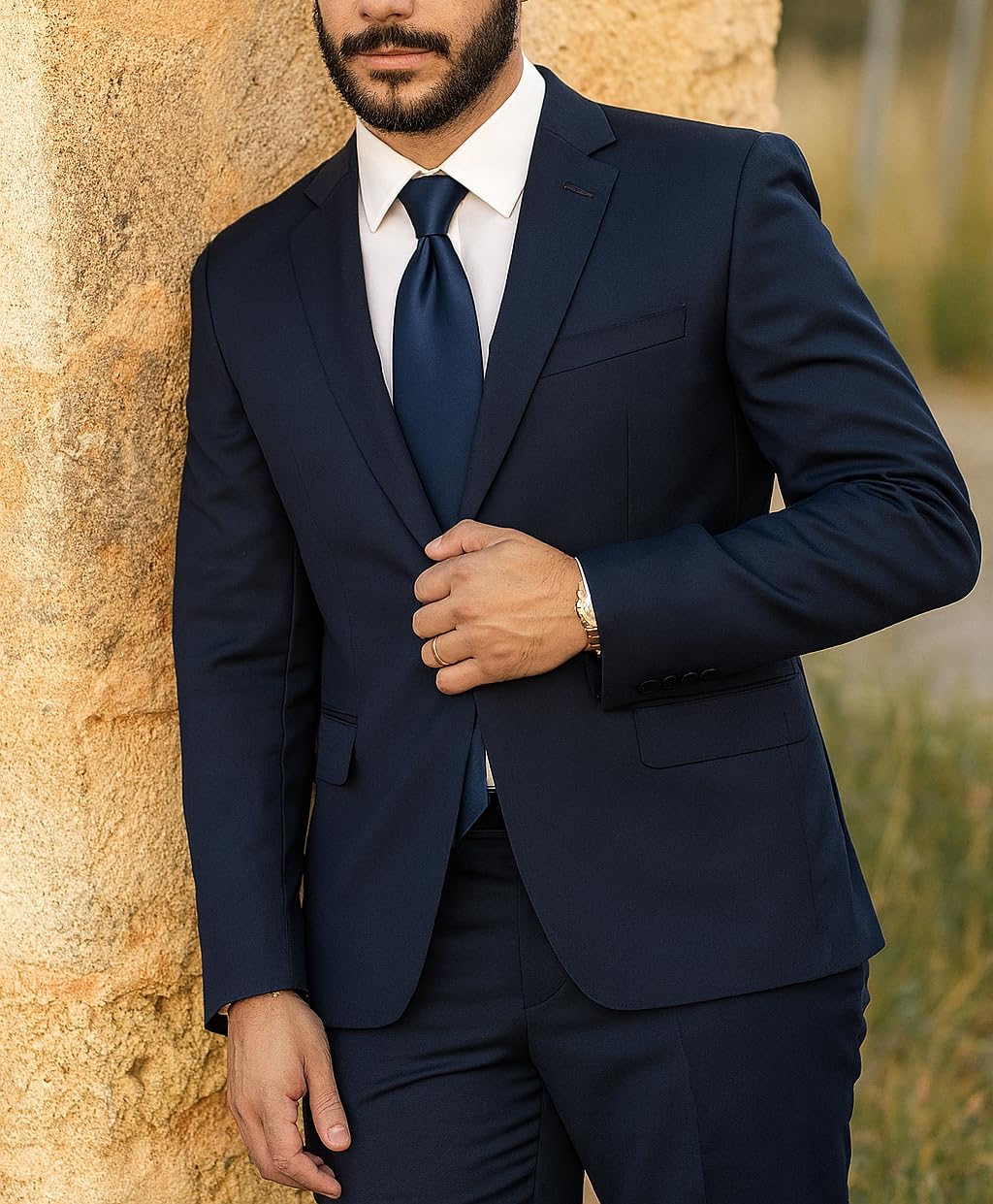 Remo Sartori - Elegante Cravatta Sposo per Cerimonia in Puro Raso di Seta Lucida, Made in Italy, Uomo