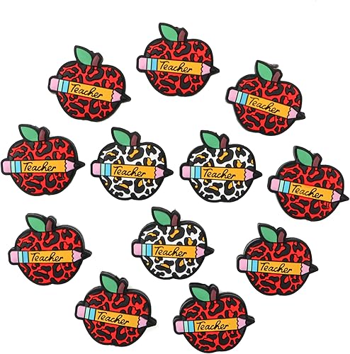 HHCFAST 12 cuentas de silicona, cuentas focales de silicona para hacer llaveros para profesores, cuentas focales de silicona para bolígrafos,