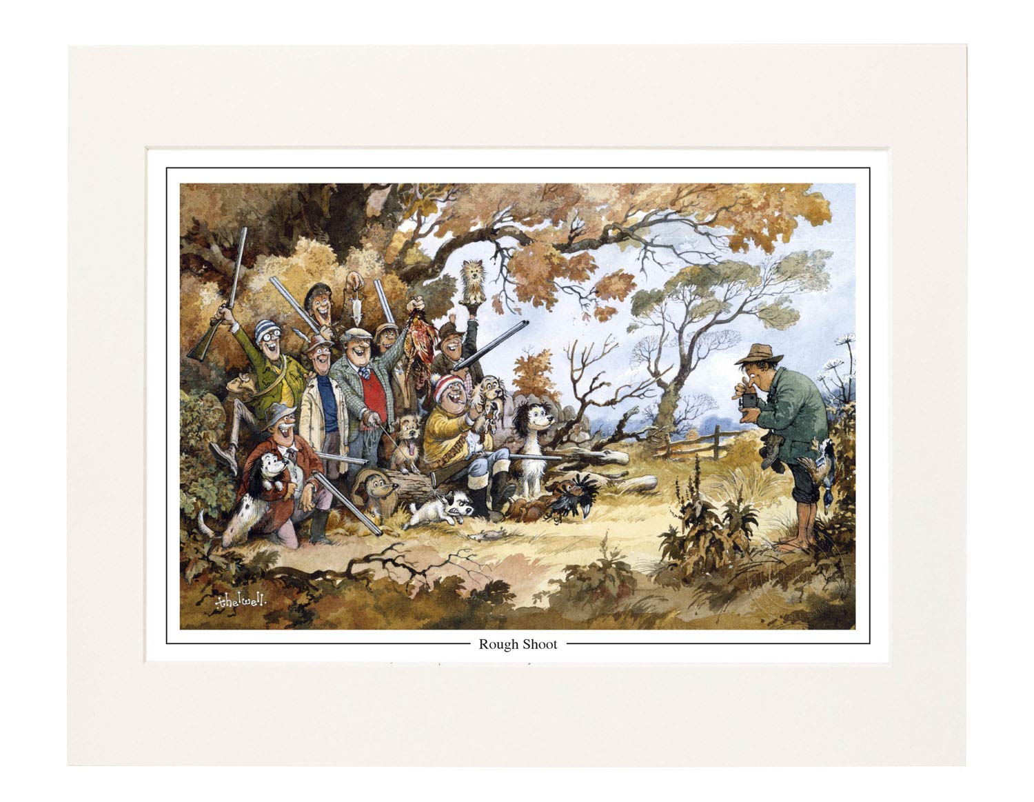 Thelwell Shooting Art Print. Rough Shoot By Norman Copied From Original Painting. Mounted And Ready To Frame