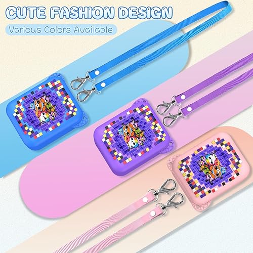 Miniatura 2 de BEARDDO Bitzee - Funda de silicona para juguete interactivo digital para mascotas, funda protectora para niños, funda de piel azul con cordón para