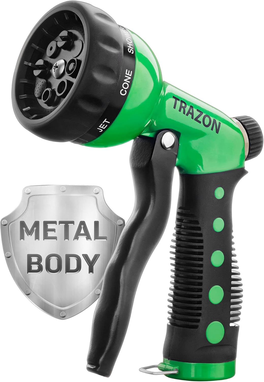 Garden Hose Nozzle - High Pressure Water Hose Nozzle - Metal Body, Outdoor Water Hose Nozzle Sprayer with 8 Adjustable Patterns, Hose Spray Nozzle Heavy Duty for Garden, Lawn, Car Wash : Patio, Lawn & Garden