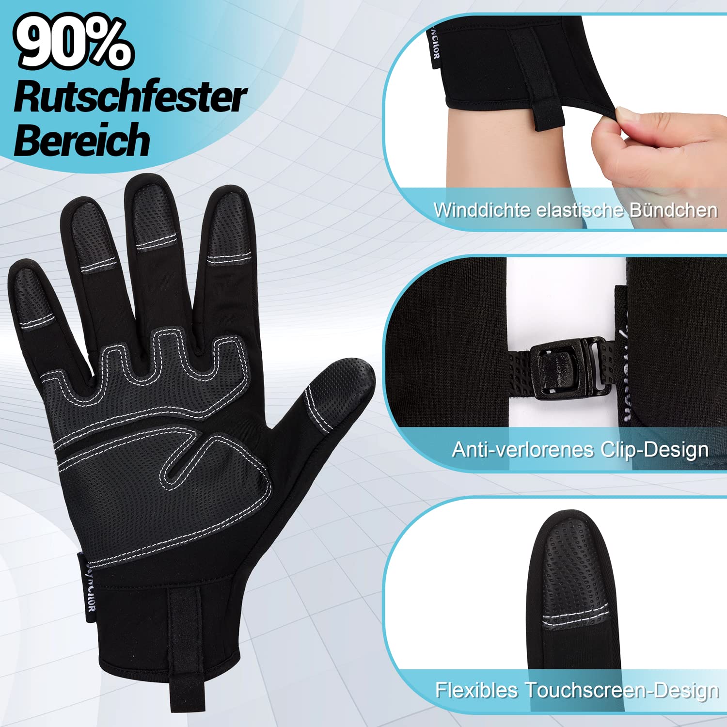 Guanti Invernali Impermeabili Rivmount - Termici, Antivento E Touchscreen - Per Sci, Ciclismo E Sport Invernali - Foto 6