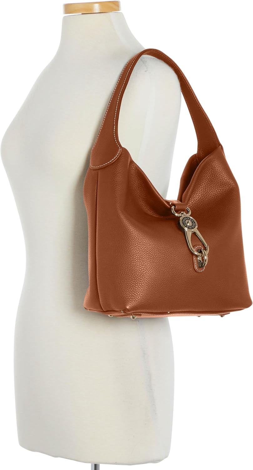 Dooney & Bourke Women's Small Logo Lock Sac Shoulder Bag in Pebble Grain Leather, with Signature Closure