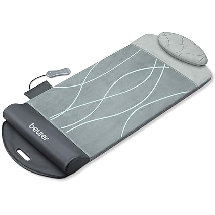 Beurer MG 280 yoga & stretch mat with 7 air chambers to imitate yoga and stretching exercises, Gentle vibration massage,versatile device with 3 Years Warranty, Grey (64348)