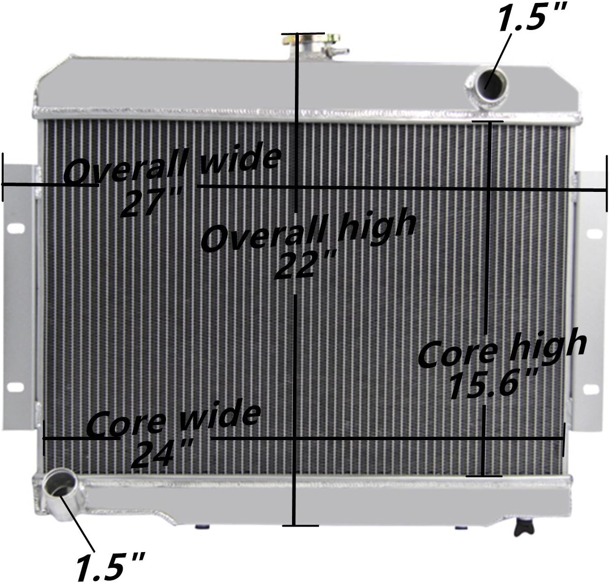 3 Row Core Aluminum Radiator Compatible With Jeep CJ5, CJ6, CJ7 1972-86 /Cherokee J10 Commando 1973-1975 1974
