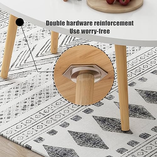 Miniatura 4 de Mesa auxiliar ovalada, mesa auxiliar de madera moderna con patas de madera maciza, mesa auxiliar de exhibición de muebles pequeños, mesa de té de