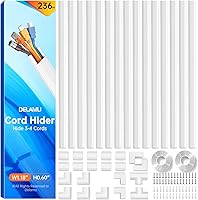 Vista 15 de Delamu Ocultador de cables, cubiertas para cables de 3 a 4 cables en la pared, gestión de cables grande para ocultar cables, fácil de instalar