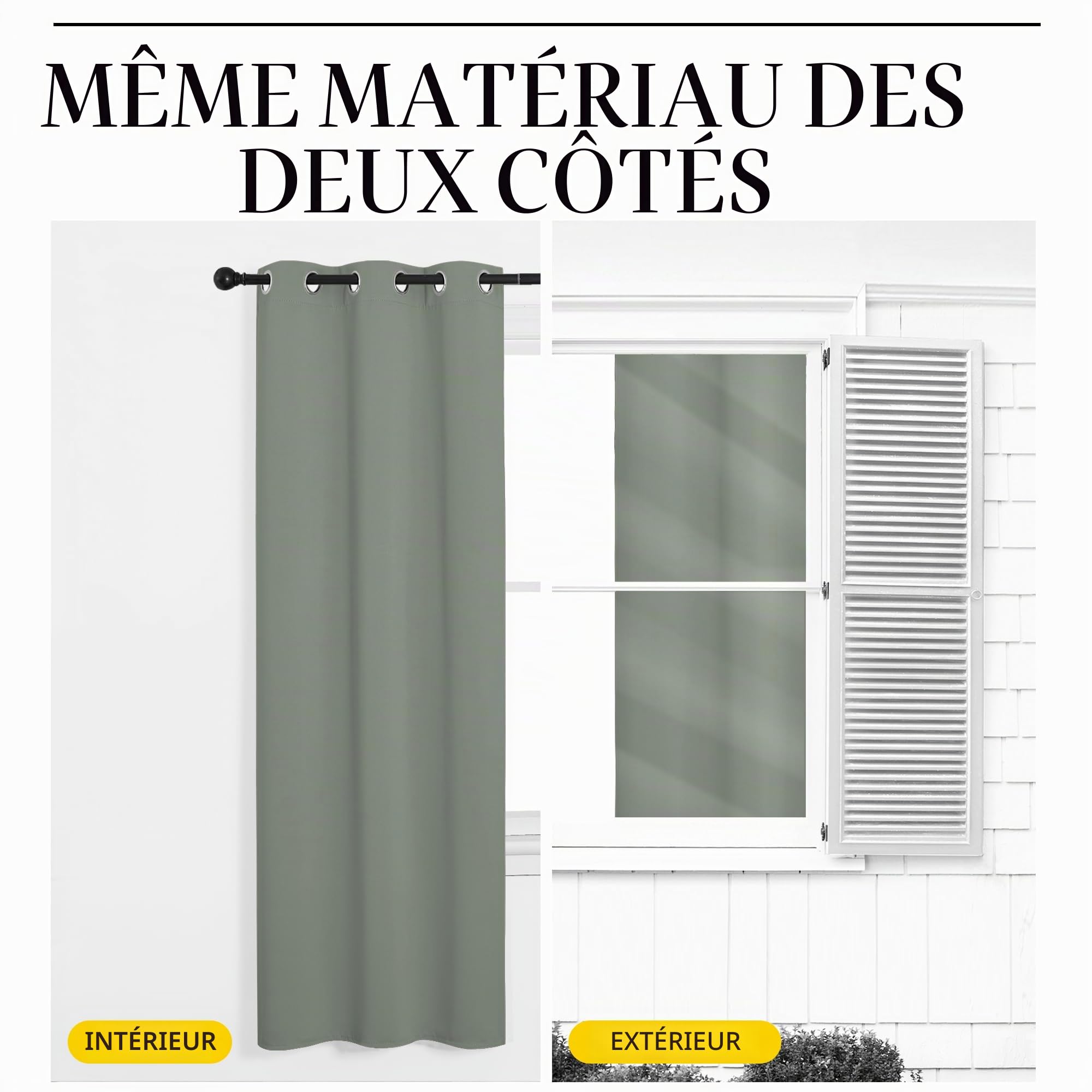 NICETOWN Rideaux Thermique de Fenêtre Draperies Galon Fronceur Lumineux Bloquer Anti UV pour Decoration Maison Chambre, 300cm Largeur sur 240 Hauteur, Sauge Vert, 1 Pièces