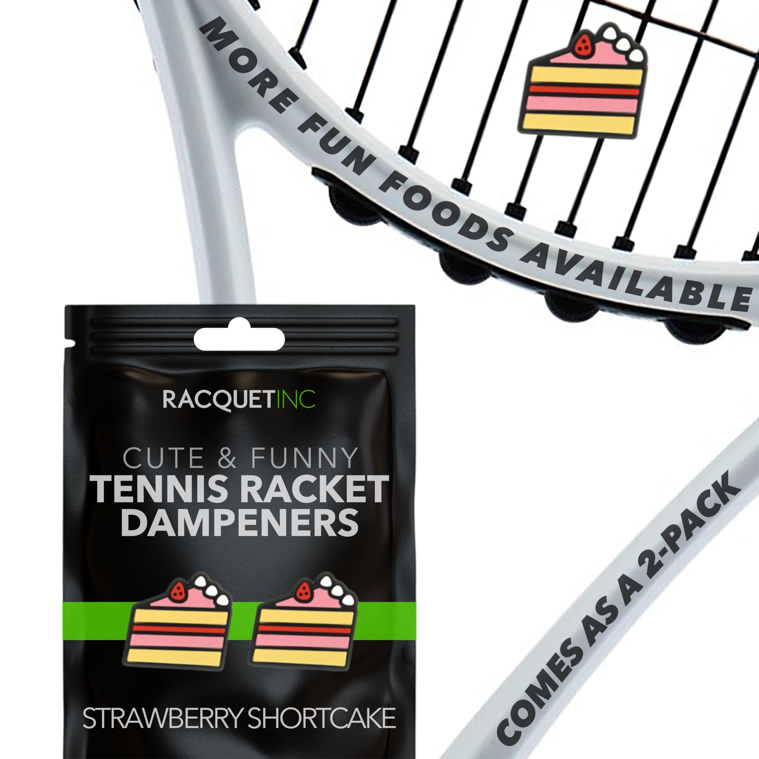 Tennis Racket Vibration Dampeners - Shock Absorbing, Reduces String Vibration for Better Control & Comfort - Universal Fit for All Racquets - 2 Pack
