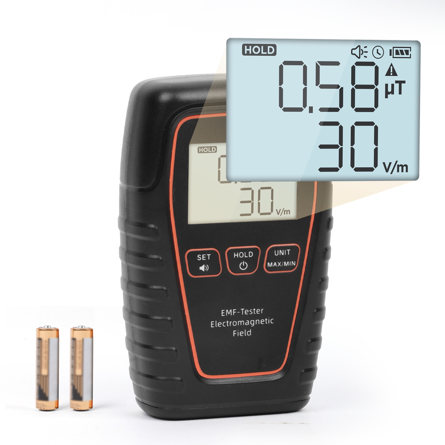 Image of EMF Detector, Digital LCD EMF Detector Battery Powered Electromagnetic Field Radiation Detector Sound and Light Alarm EMF Reader Hold Data Handheld Radiation Detector for Home,Outdoor,Ghost Hunting