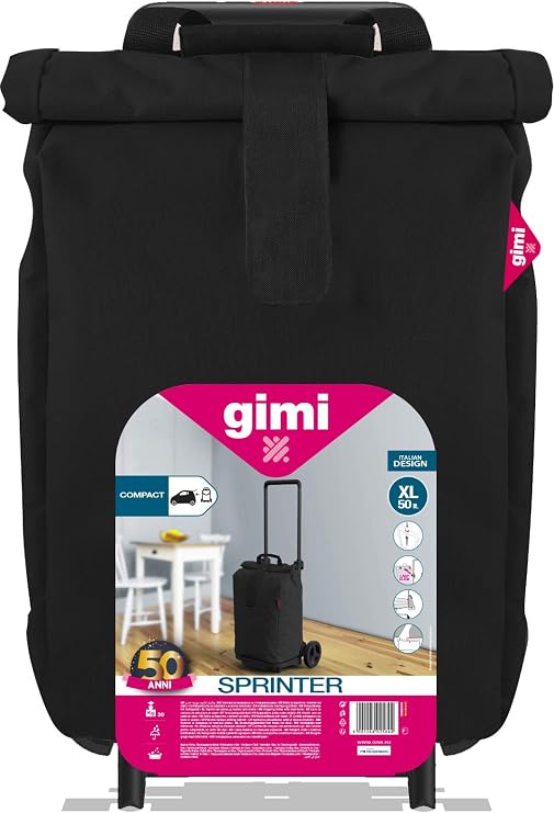 GIMI Sprinter Black, Steel and Polyester, 50L