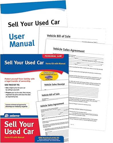 Adams Venda su automóvil usado, formularios e instrucciones (PK214)
