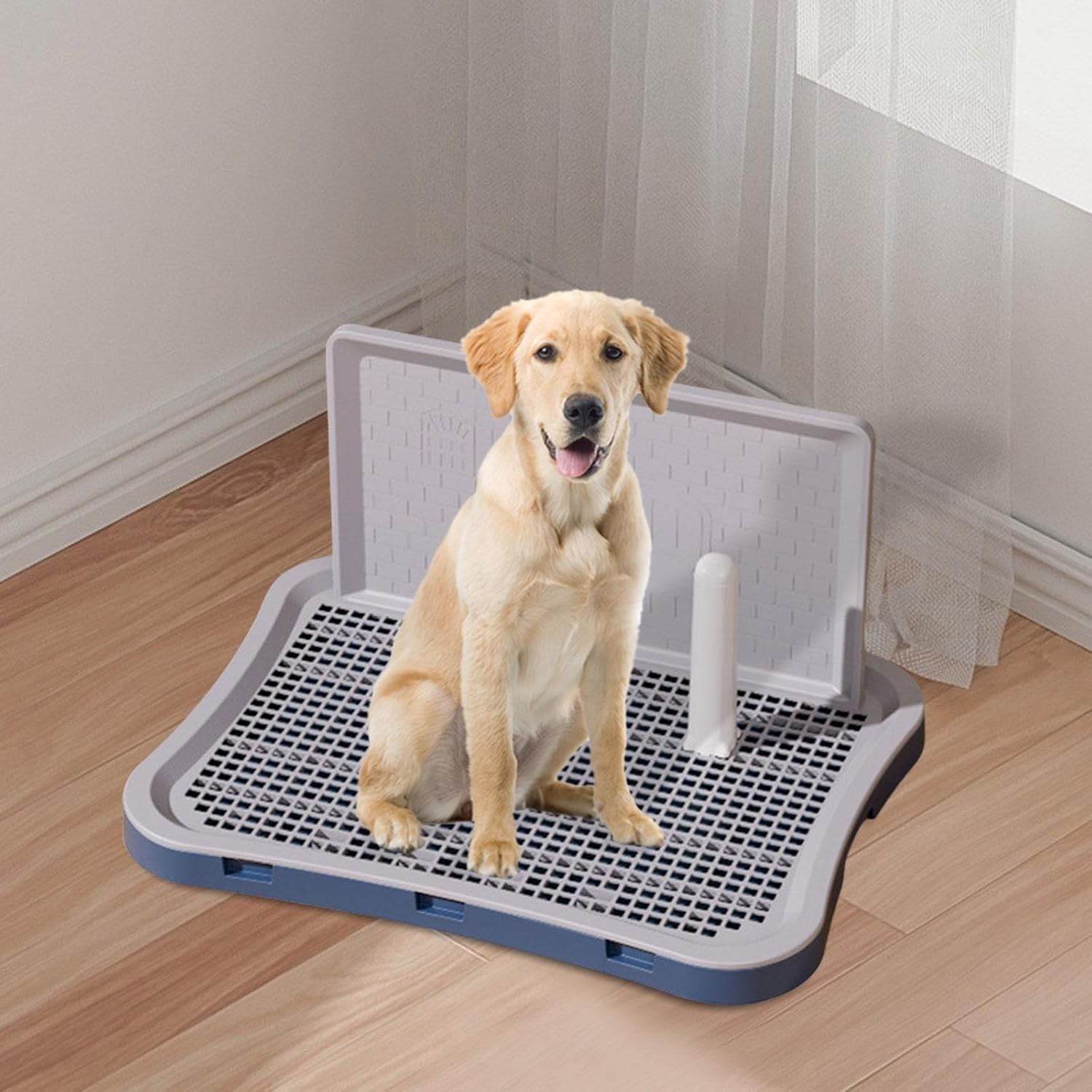 Dogs Toilet Dog Potty with Protection Holds Floor Puppy Training Toilet for Apartments Inner Cats Cats, Small Dark Blue