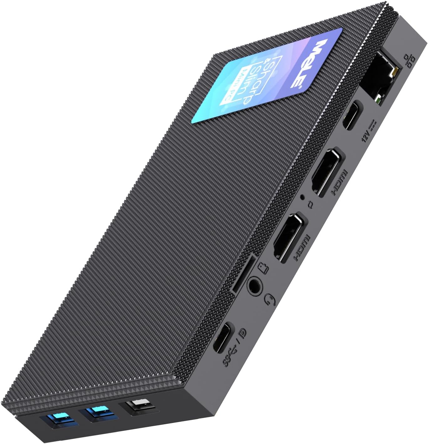Mele Quieter4C Mini PC Fanless 8GB DDR4 256GB ROM Micro PC Twin Lake N150 (up to 3.6GHz) USB-C 2X HDMI 4K@60 Small Desktop Computer Triple Display VESA Mount