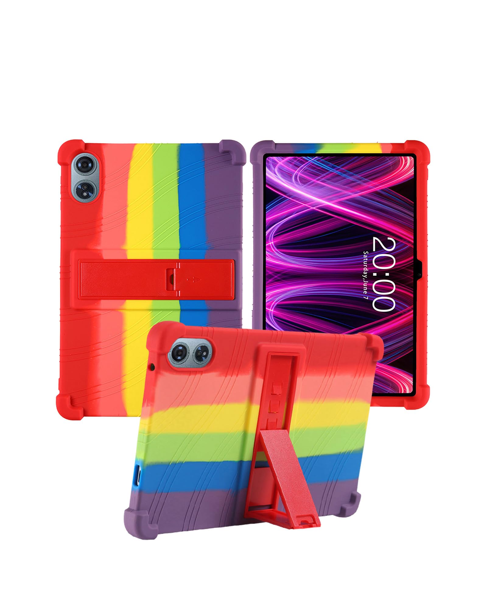 for Teclast T60 Plus Tablet 12 inch Android 14 Tablet Case,BOVUGAC Soft Silicone Adjustable Stand Shockproof Kids Friendly for Teclast T60 Plus 12"(