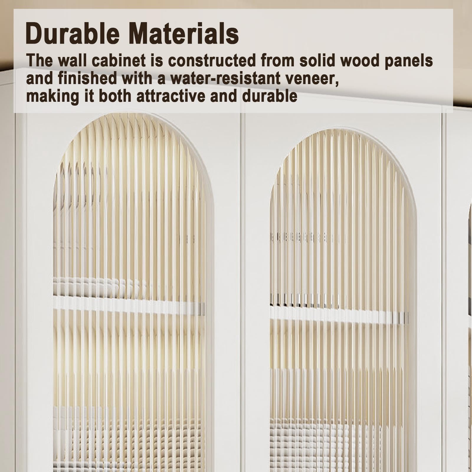 Mobili Bagno Sospesi, Legno Pensile Cucina, Doppia Anta in Vetro Silenziosa | Pensili Cucina, Rivestimento Impermeabile, 3 Livelli Ripiano, Altezza 80cm, Ferramenta Antiruggine(60x30x80cm/24x12x31in)