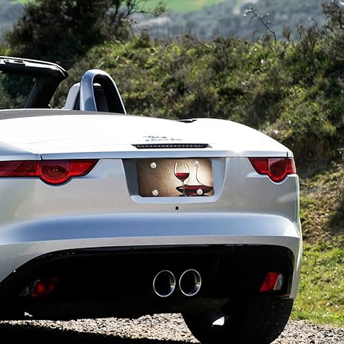 Miniatura 7 de Placa de matrícula de vino tinto para la parte delantera del automóvil, etiquetas de aluminio novedosas para hombres, mujeres, niños y niñas, 6 x 12