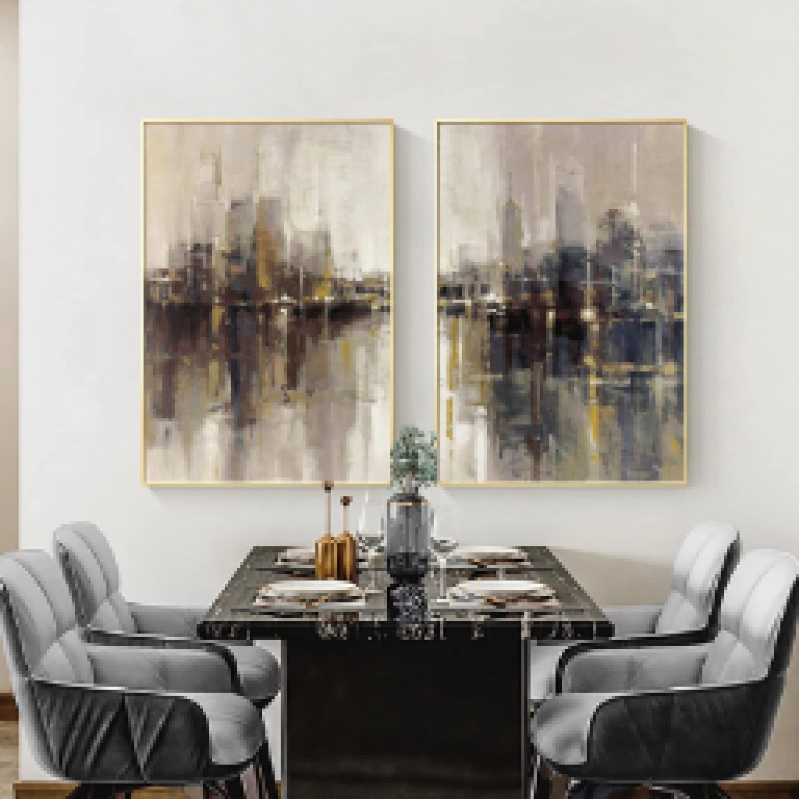 Pintura sobre lienzo de paisaje urbano dsdsgog de 40x60cm para decoracion de pared moderna 8