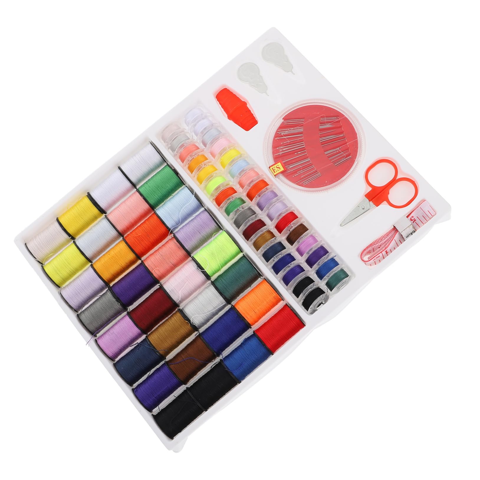 HOMSFOU Essential Sewing Kit 1 Set White Thread Needle Portable Sewing Box for Travelers