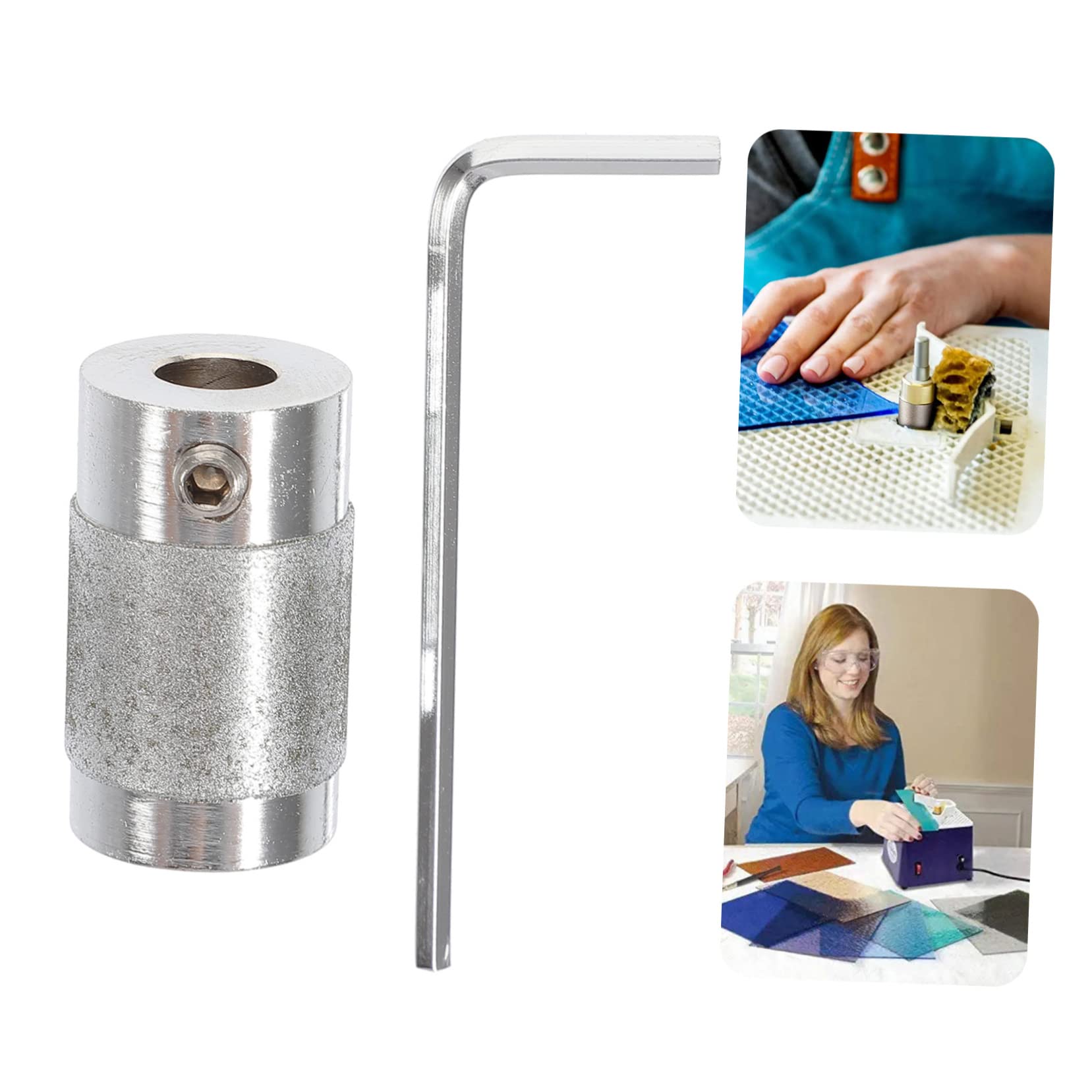 VILLCASE 5 Piezas De Cabezal Abrasivo Para Amoladora De Vidrio Rueda De Pulido Broca Cónica De 1/4 De Pulgada Cabezal Para Vidrio Herramientas Para Vidrio Aleación De Aluminio