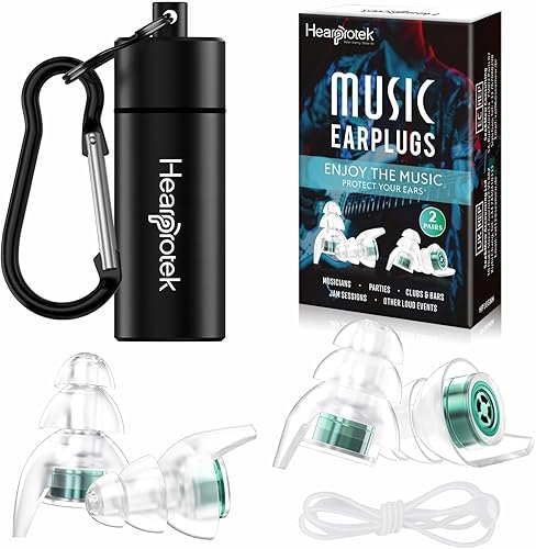 Miniatura 1 de 2 pares de tapones para los oídos de concierto de alta fidelidad tapones para los oídos de música con reducción de ruido Hearprotek protección