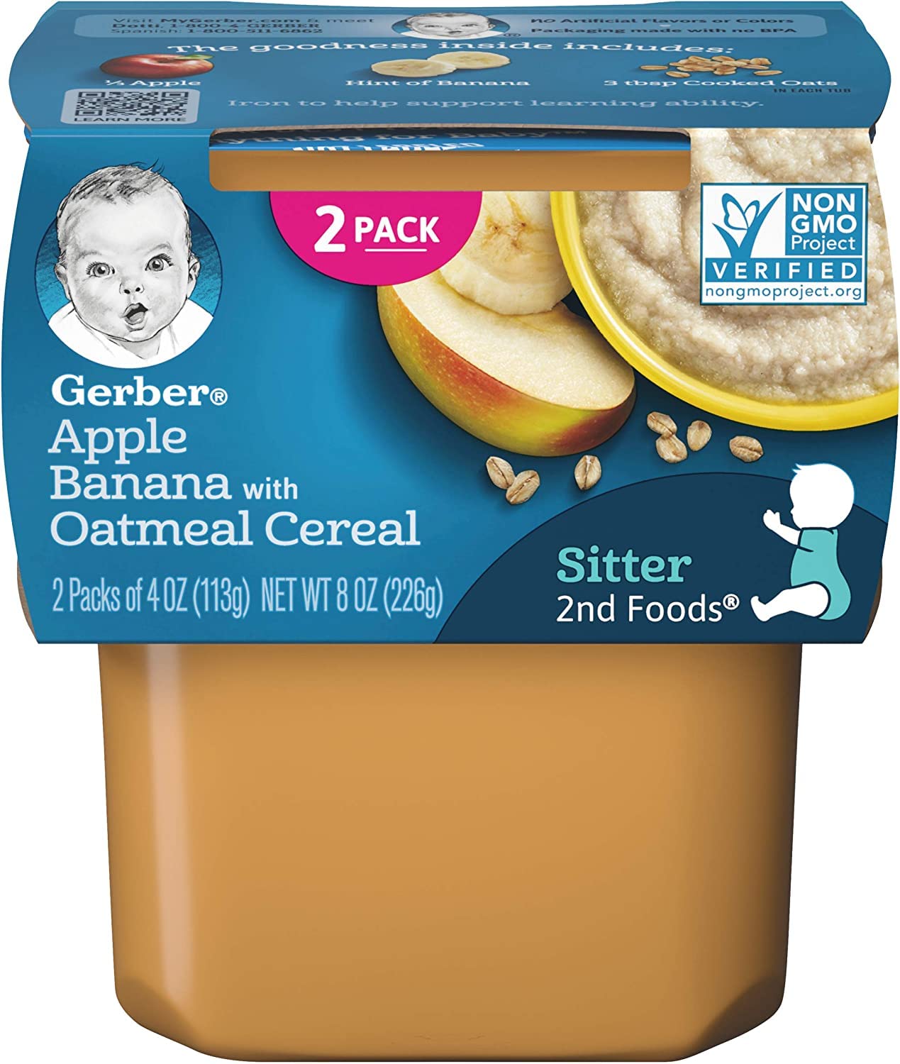 Gerber Natural for Baby 2nd Foods (Apple Banana with Oatmeal)