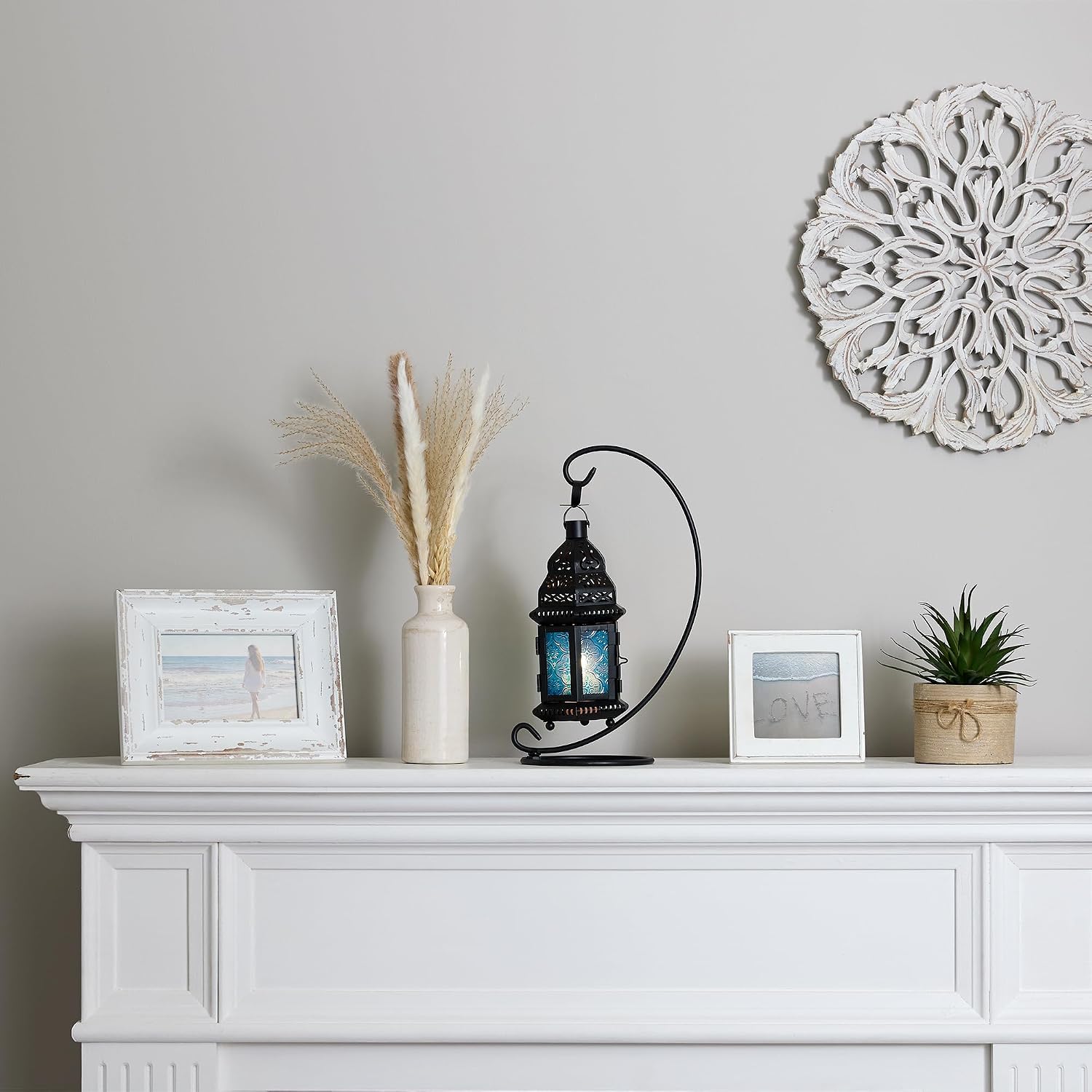 Gallery of Light Moroccan Lantern Blue Glass Candle Holder Candleholder