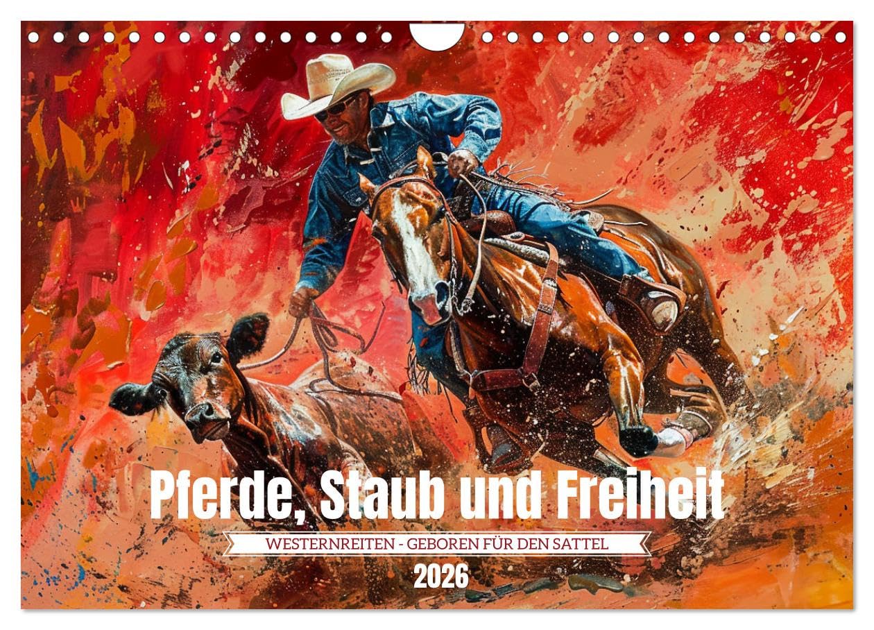 Horses, dust and freedom UK-Version (Wall Calendar 2026 DIN A4 Landscape), CALVENDO 12 Month Wall Calendar — image 1
