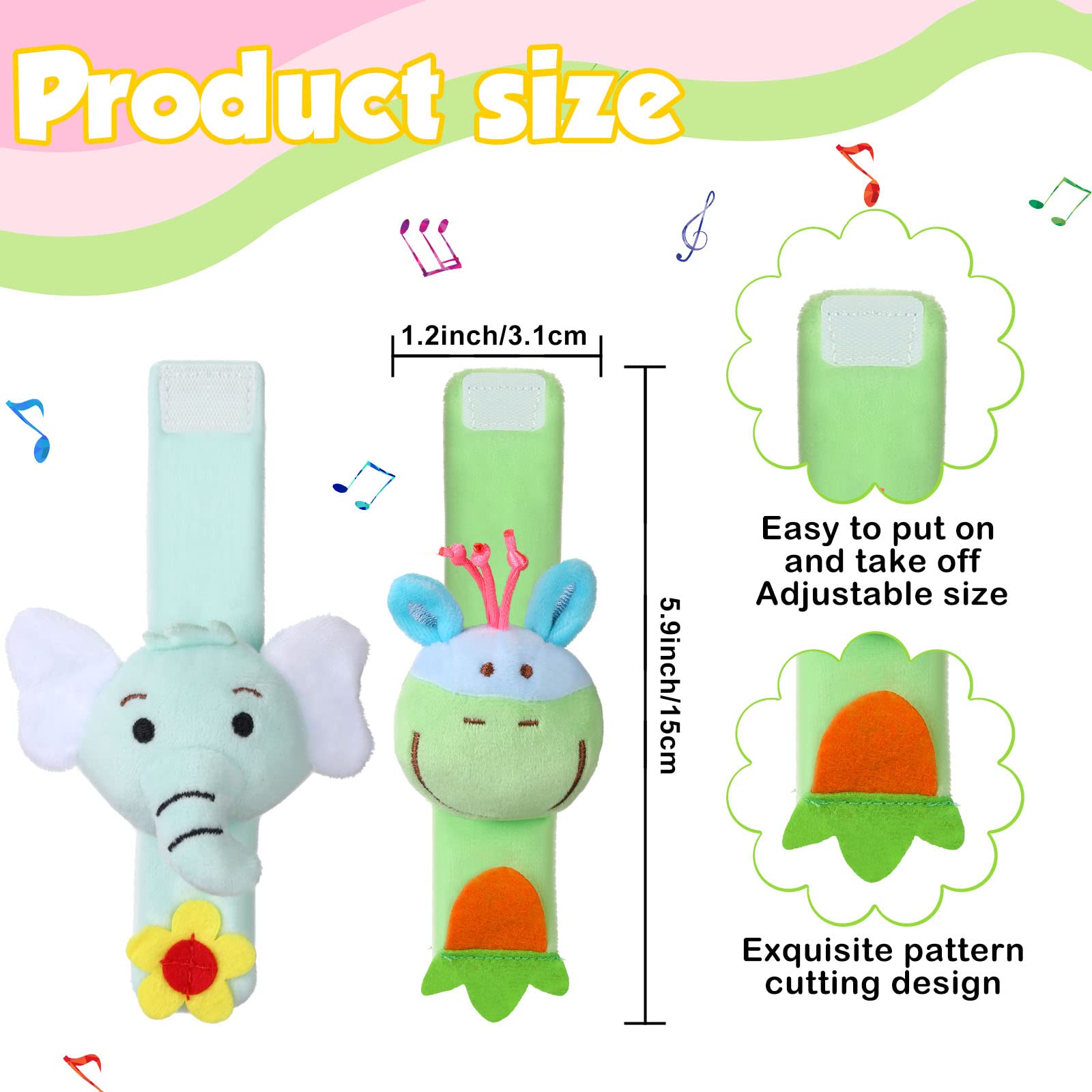 4 piezas de sonajeros de muñeca de bebé, patrón de animales, sonajero recién nacido, juguete de muñeca para bebés, niños, niñas, regalos de cumpleaños, juguetes educativos, 4 diseños 4