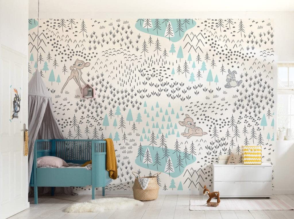 Komar Disney Vlies Fototapete - Bambi Woodland - Größe: 400 x 280 cm (Breite x Höhe) - Kinderzimmer, Tapete, Wälder, Kindertapete, Wandtapete - IADX8-057