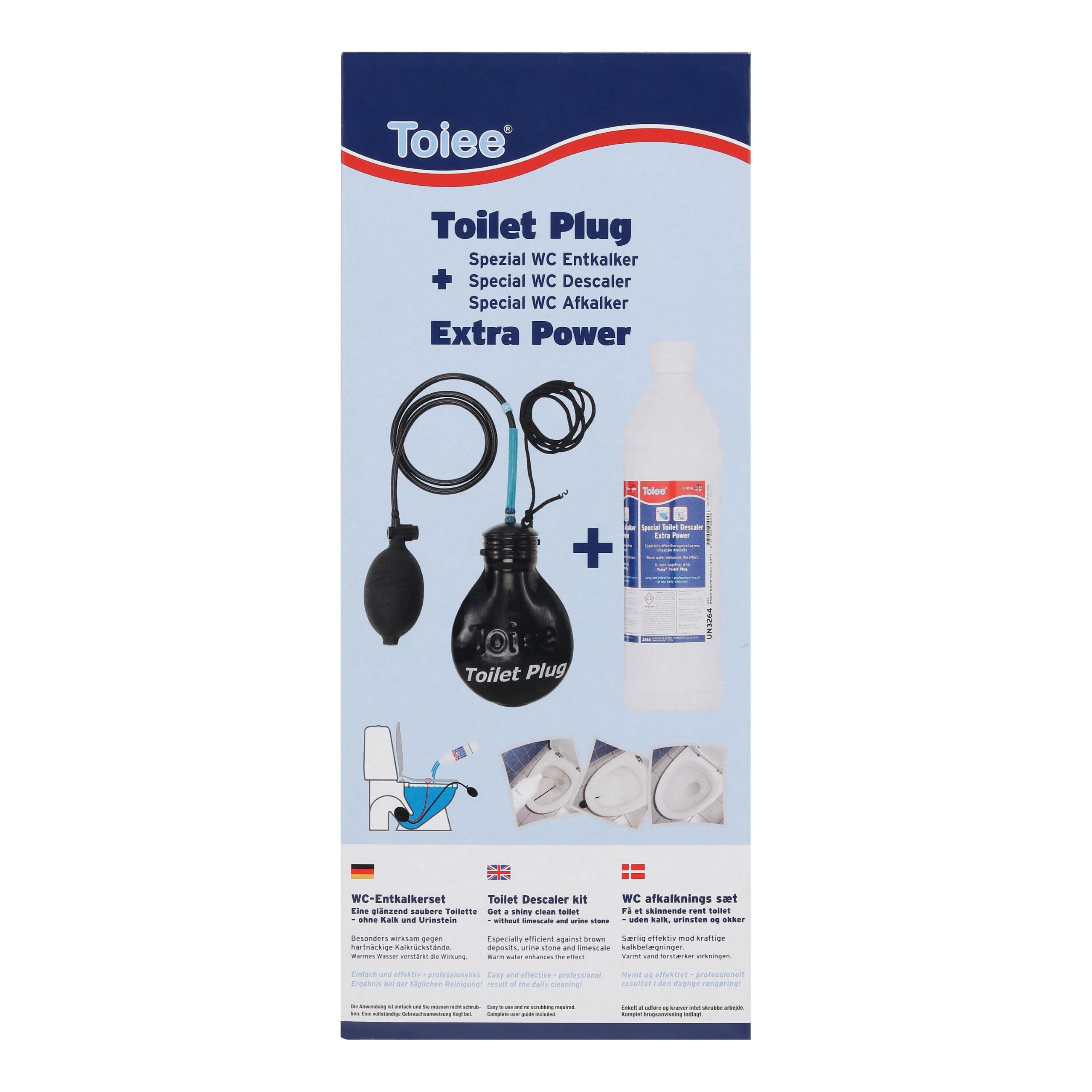 Juego de descalcificadores para inodoros: limpieza eficaz para su inodoro. Incluye un descalcificador de inodoro Plug & WC Extra Power, que elimina fácilmente los depósitos de cal persistentes para