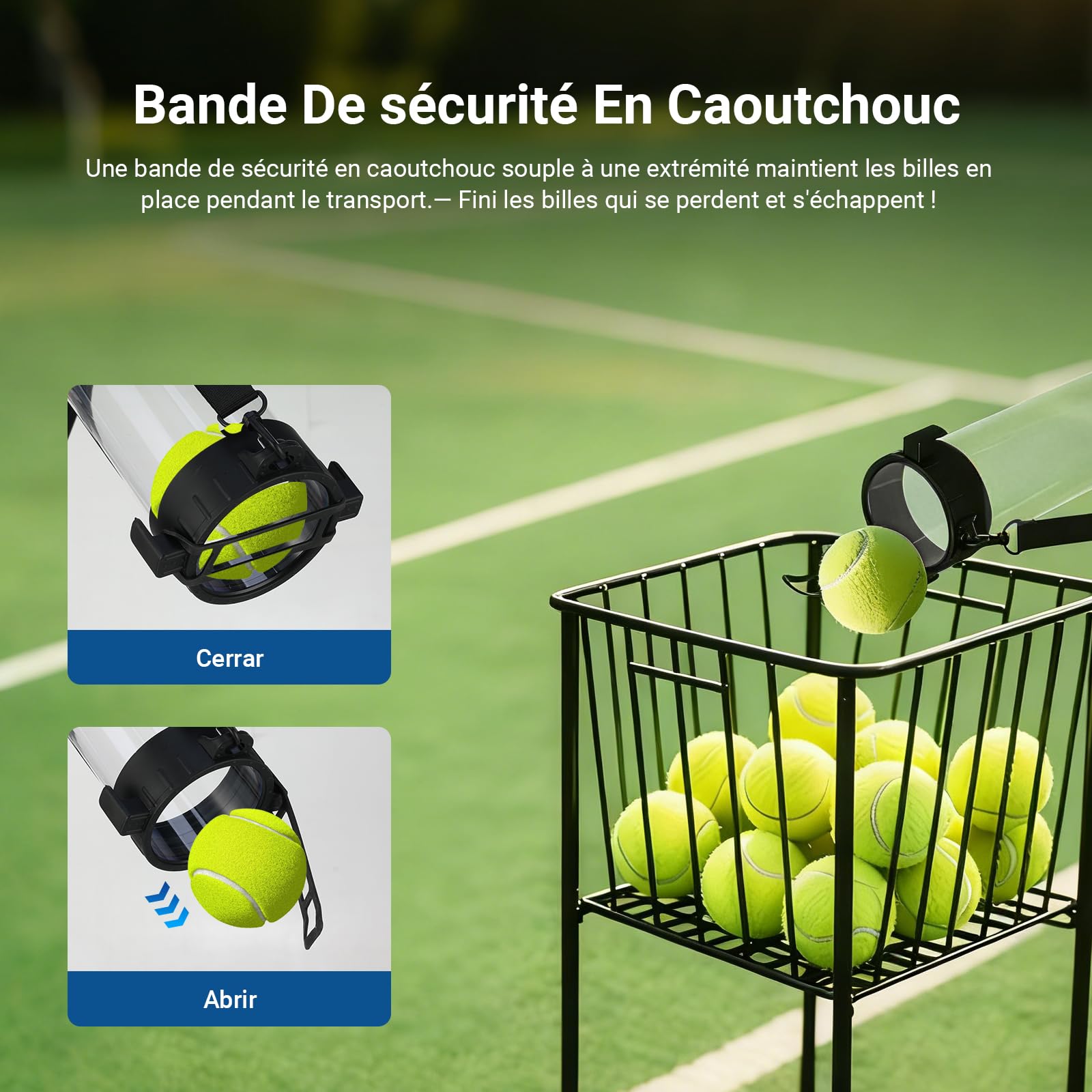 NEEWER Ramasseur de balles Tennis Pickleball détachable sans pliage bandoulière