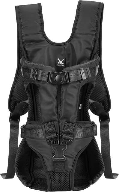 Pet Dog Carrier Backpack Front Chest Travel Bag, Legs Out Adjustable Hands-Free Breathable Shoulder Straps for Small Medium Dog Puppy Cat Outdoor Traveling(S)