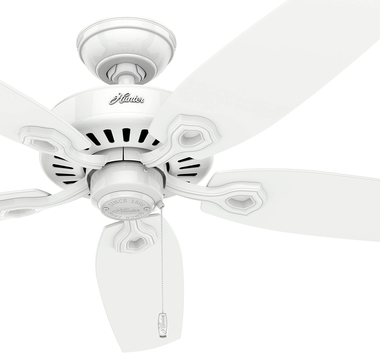 Hunter Fan 52 inch Snow White Traditional Ceiling Fan, 5 Blade (Renewed)