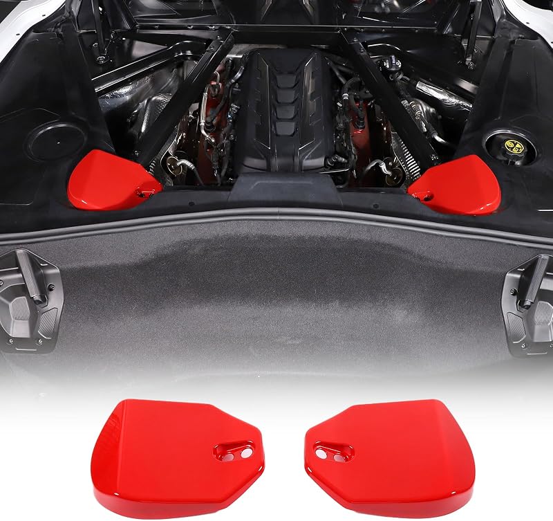 Capas das torres dos amortecedores traseiros Daeiclru para Chevrolet Corvette C8 2020-2026 – Vermelho