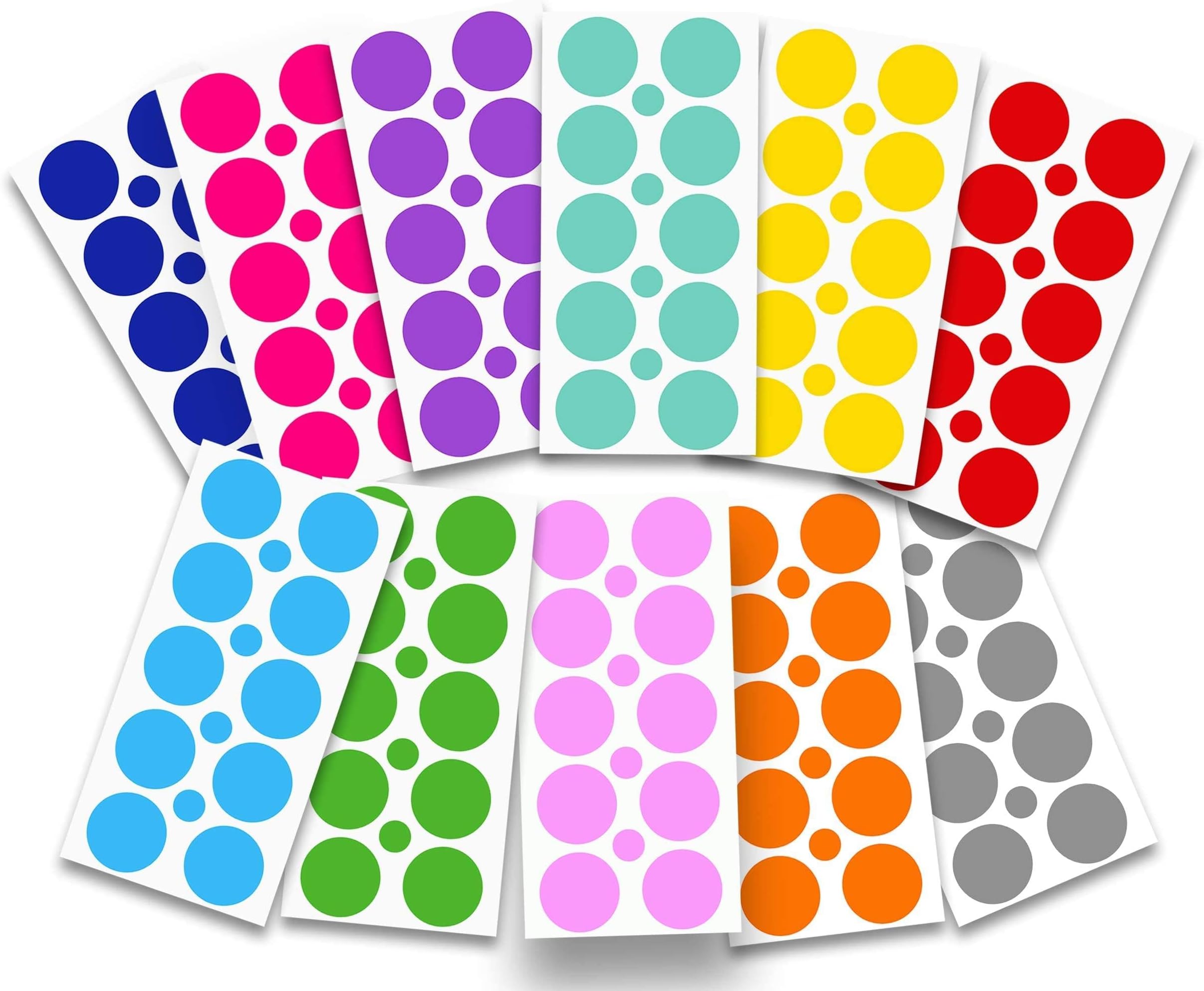 Polka Dots Wall Stickers Rainbow Colours Baby Room Decor Kids Bedroom Spots Decals Nursery Playroom Decoration Della Bella UK